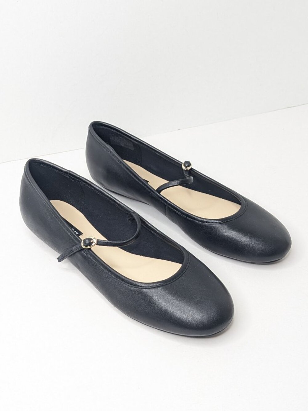 Nine West Classik Mary Jane Ballet Flats Black Leather Womens 9